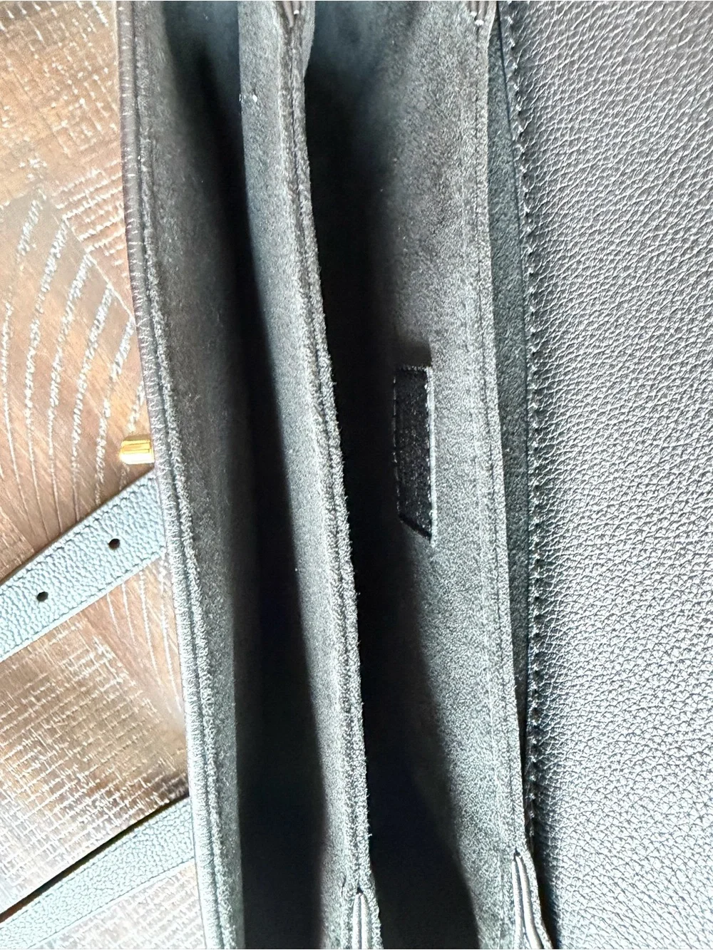 Louis Vuitton Black Crossbody with Gold LV Logo and Chain